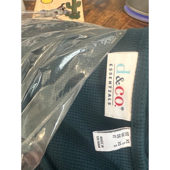 Denim & Co Essentials Regular Waffle Knit Scoop Neck Swing Tunic Fall Teal XS - Picture 4 of 6